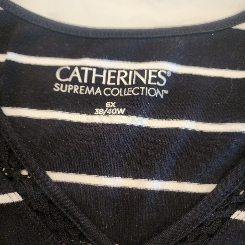 WOMEN'S PLUS SIZE 6X CATHERINE'S SUPREMA STRIPED T-SHIRT - Picture 4 of 8
